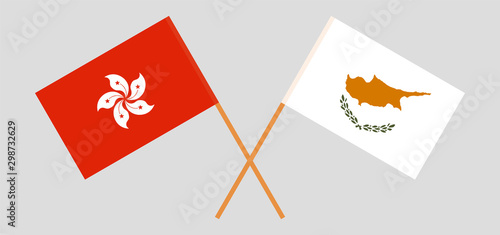 Hong Kong and Cyprus. Hongkong and Cyprian flags