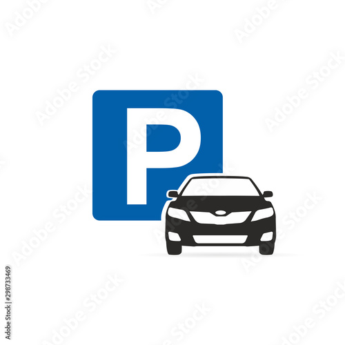 Car parking symbol vector sign isolated on white background.