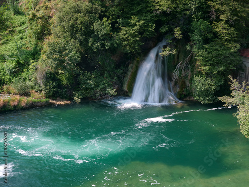 Waterfalls at Krka National Park in Croatia, long exposition