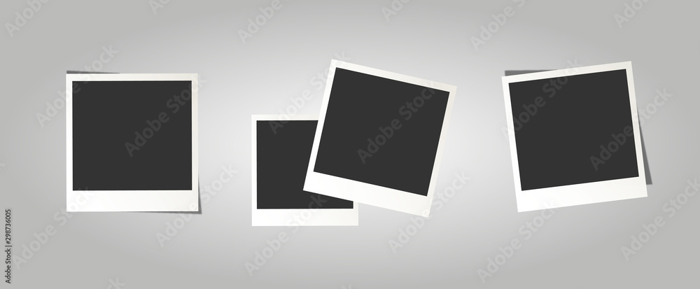 Set Polaroid photo frames on white background.Vector. Illustration image Set Polaroid photo frames on white background.Vector. Illustration image