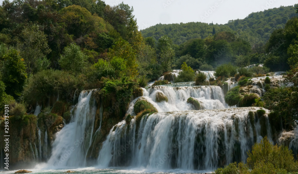 Obraz premium Waterfalls at Krka National Park in Croatia, long exposition
