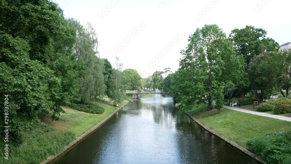 Riga, Latvia, view of city canal in Bastejkalna park Riga, Latvia, view of city canal in Bastejkalna park