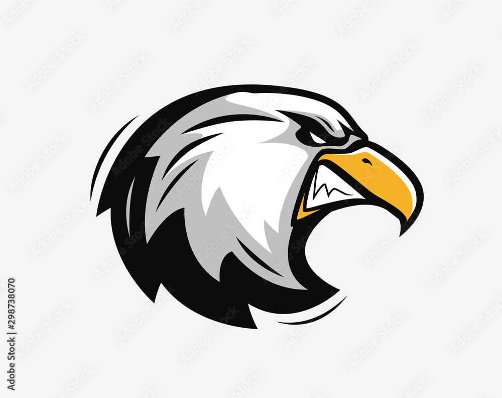 Obraz premium Head of an angry eagle. Sports mascot. Vector illustration