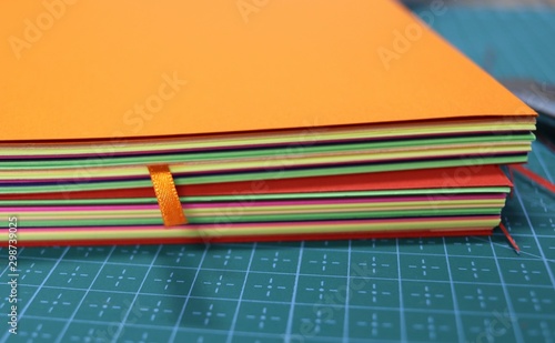 the bookbinding process and the handmade book photo