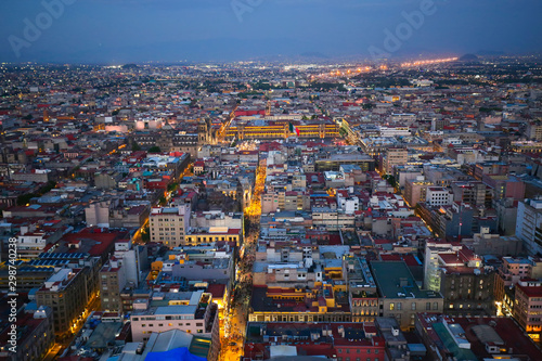 Panoramic view of Mexico City from the observation deck at the top of Latin American Tower (Torre Latinoamericana)