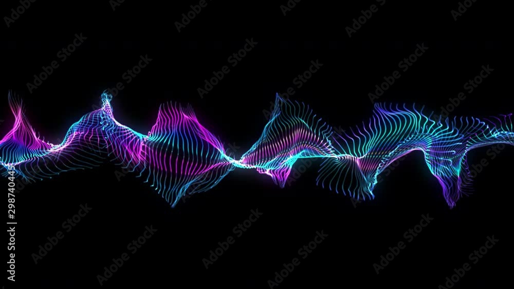4K video. Lines abstract. Looped animation. Wave pattern. Dotted lines ...