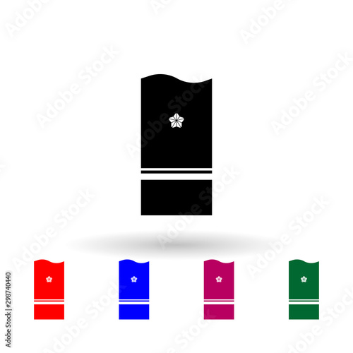 Japan lieutenant general military ranks and insignia multi color icon. Simple glyph, flat vector of military ranks and insignia of japan icons for ui and ux, website or mobile photo