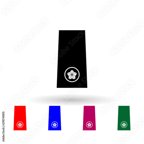 Japan self-defense official cadet military ranks and insignia multi color icon. Simple glyph, flat vector of military ranks and insignia of japan icons for ui and ux, website