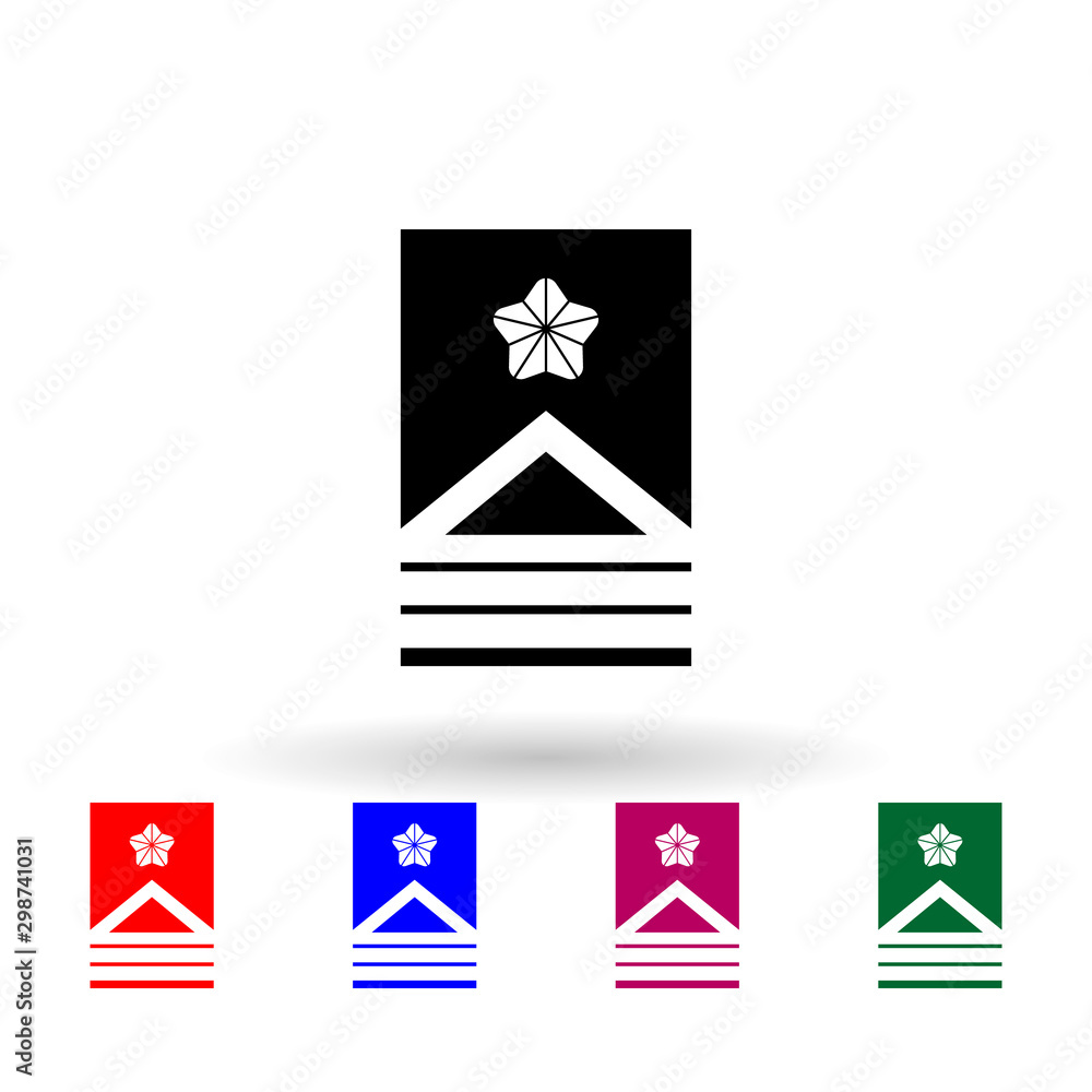 Japan Military Ranks Chart Japan sergeant major military ranks and insignia multi color icon ...