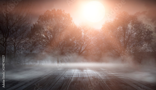 Dark abstract winter forest...