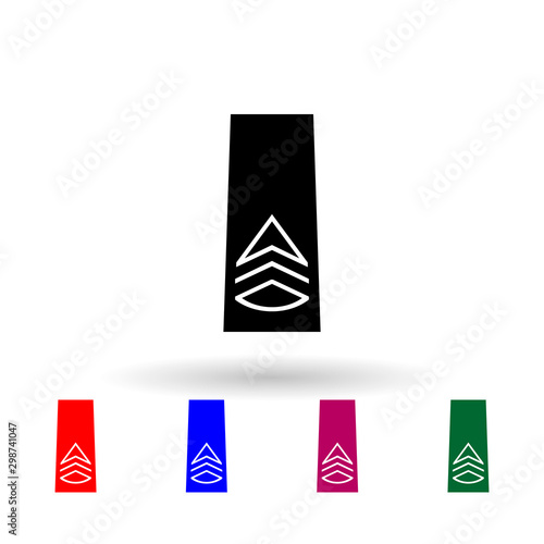 Japan sergeant major military ranks and insignia multi color icon. Simple glyph, flat vector of military ranks and insignia of japan icons for ui and ux, website or mobile