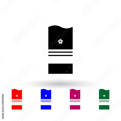 Japan vice admiral military ranks and insignia multi color icon. Simple glyph, flat vector of military ranks and insignia of japan icons for ui and ux, website or mobile