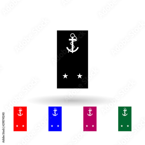 French ca military ranks and insignia multi color icon. Simple glyph, flat vector of Ranks in the French icons for ui and ux, website or mobile application