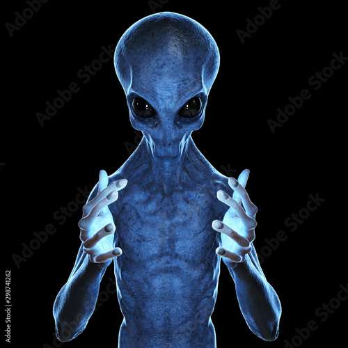 3d rendered medically accurate illustration of a grey alien Fototapete