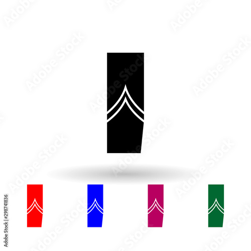 French sergeant regular military ranks and insignia multi color icon. Simple glyph, flat vector of Ranks in the French icons for ui and ux, website or mobile application