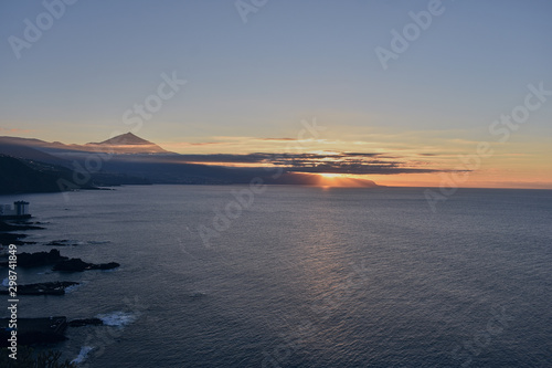 sunset on the island of Tenerife overlooking the Teide