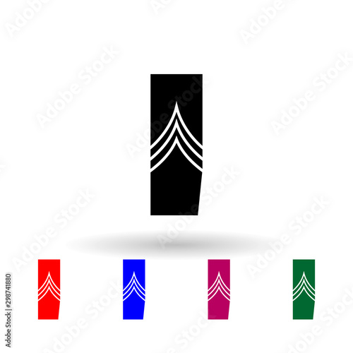 French sergeant major military ranks and insignia multi color icon. Simple glyph, flat vector of Ranks in the French icons for ui and ux, website or mobile application