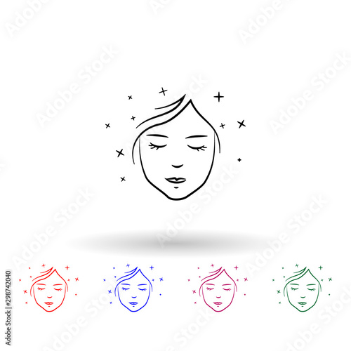 Superlative person multi color icon. Simple outline, thin line vector of antiaging icons for ui and ux, website or mobile application