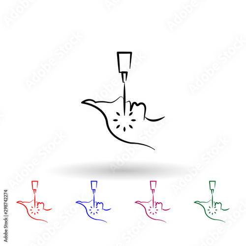 Facial laser surgery multi color icon. Simple outline, thin line vector of antiaging icons for ui and ux, website or mobile application