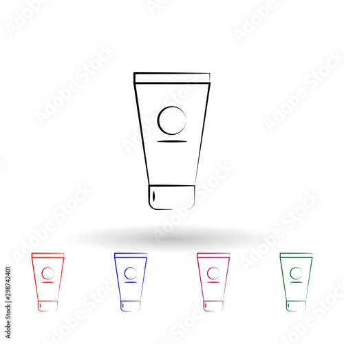Face cream multi color icon. Simple outline, thin line vector of antiaging icons for ui and ux, website or mobile application