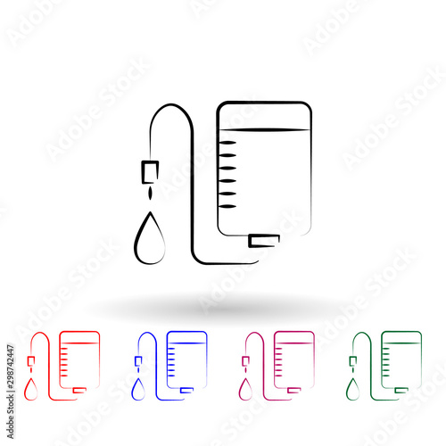 Dropper multi color icon. Simple outline, thin line vector of antiaging icons for ui and ux, website or mobile application