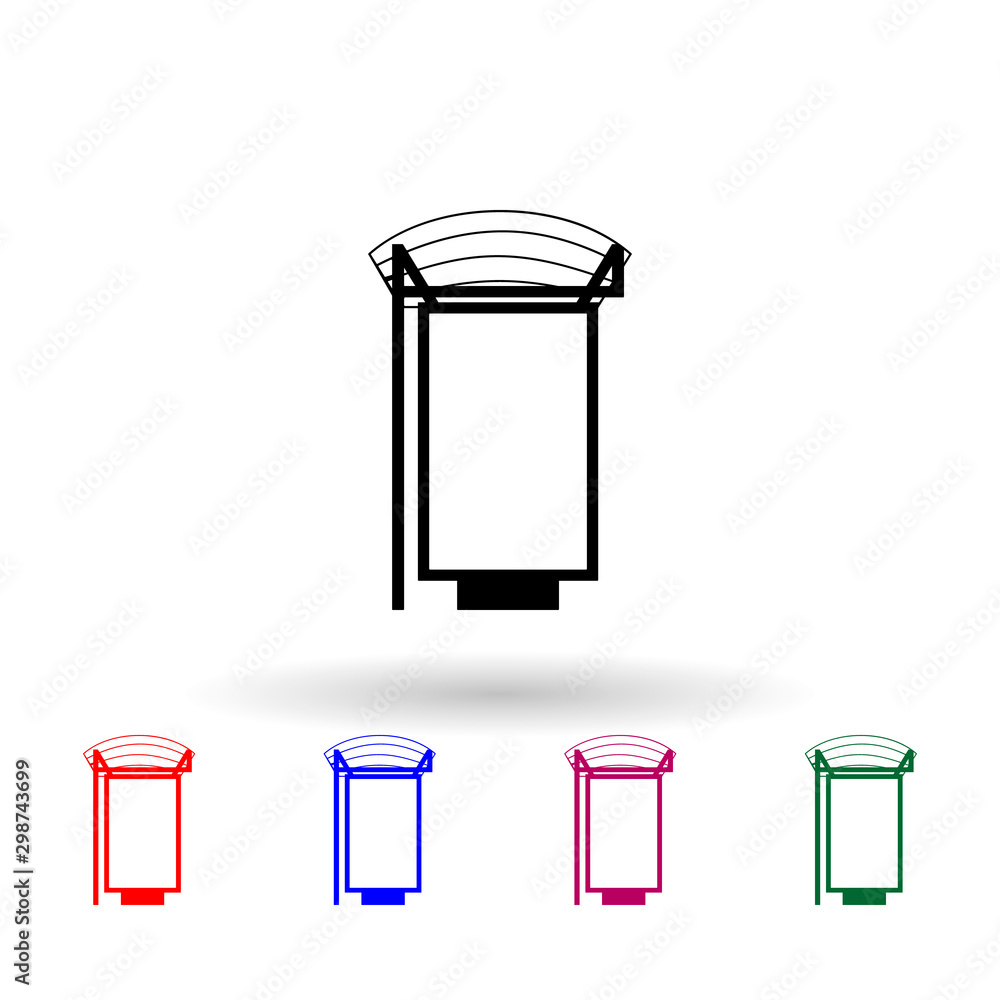 billboard in bus stop multi color icon. Simple glyph, flat vector of Billboards icons for ui and ux, website or mobile application billboard in bus stop multi color icon. Simple glyph, flat vector of Billboards icons for ui and ux, website or mobile application