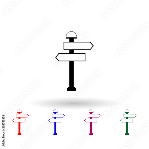 directional billboard multi color icon. Simple glyph, flat vector of Billboards icons for ui and ux, website or mobile application