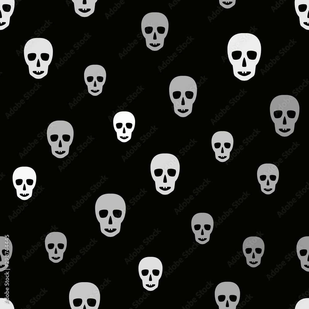 Skull pattern. Seamless vector background