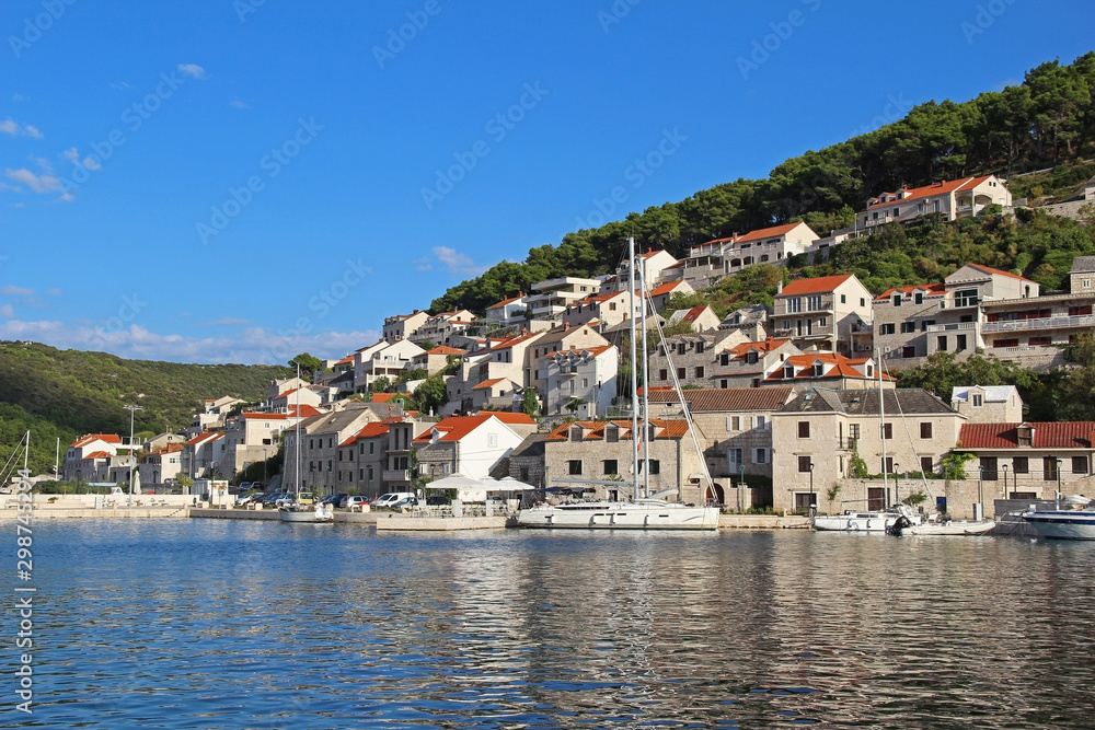Pucisca is small town on Island of Brac, popular touristic destination on Adriatic sea, Croatia.