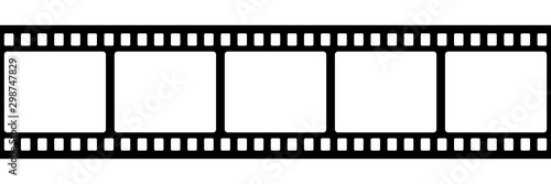 Film strip isolated vector icon. Retro picture with film strip icon. Film strip roll. Video tape photo film strip frame vector.