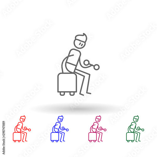 Gym, physiotherapy, dumbbell multi color icon. Simple thin line, outline vector of physiotherapy icons for ui and ux, website or mobile application