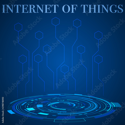 Digital futuristic technology background vector illustration. Global isometric ecosystem. Abstract cyberspace network innovation design. For iot, smarthome connection, web internet of things template