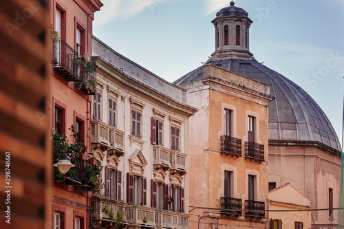 CAGLIARI, ITALY /OCTOBER 2019: View of the beautiful Cathedral dome