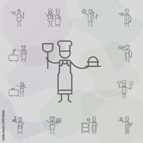 Chef, spoon, restaurant icon. Restaurant icons universal set for web and mobile