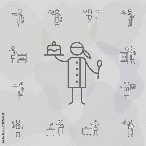 Chef, spoon, cake icon. Restaurant icons universal set for web and mobile
