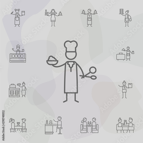 Chef, spoons, restaurant icon. Restaurant icons universal set for web and mobile