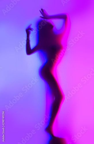 Fotografía Beauty Model girl dancing silhouette
