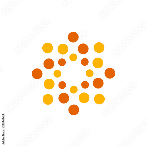 Spinning Orange Dots Icon Vector