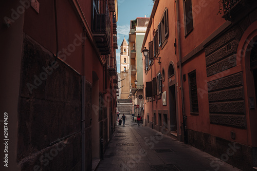 CAGLIARI, ITALY /OCTOBER 2019: Street life in the old town