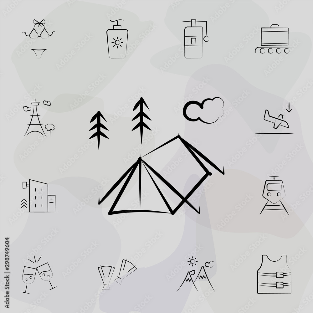 Camp tent icon. Travel icons universal set for web and mobile