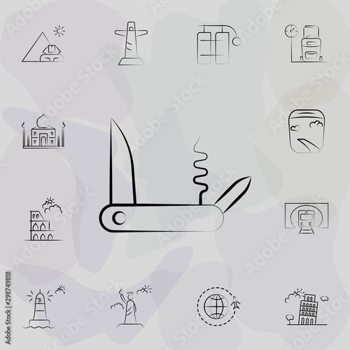 Pocketknife icon. Travel icons universal set for web and mobile