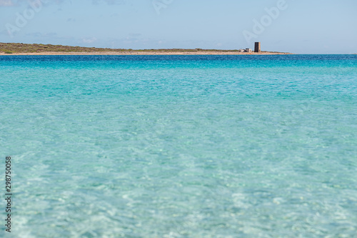 STINTINO, SARDINIA / OCTIBER 2019: View of the wonderful beach by the Asinara island