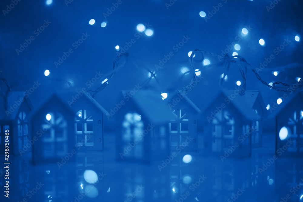 Glowing houses Christmas card Glowing houses Christmas card