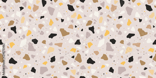 Terrazzo vector seamless pattern. Modern tile texture background.