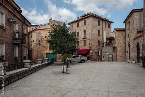 GAVOI, ITALY / OCTOBER 2019: Street life in the rural village in Barbagia, Sardinia