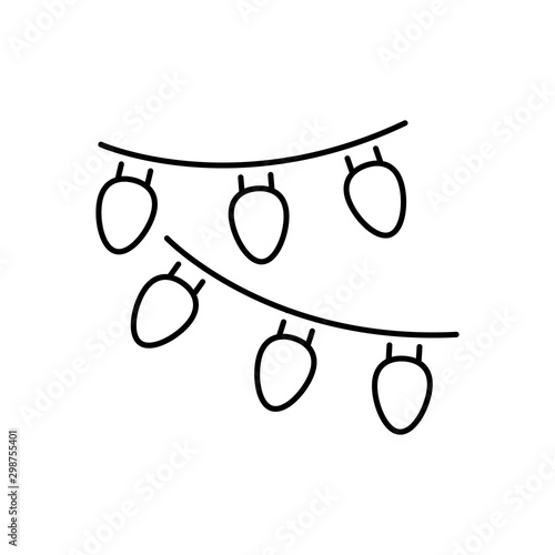 Winter fairy lights icon. Simple line, outline vector of Christmas icons for ui and ux, website or mobile application