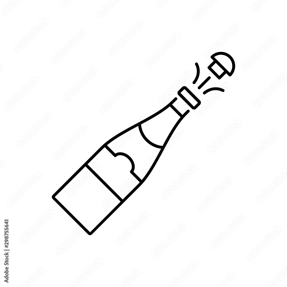 Winter champagne icon. Simple line, outline vector of Christmas icons for ui and ux, website or mobile application Winter champagne icon. Simple line, outline vector of Christmas icons for ui and ux, website or mobile application