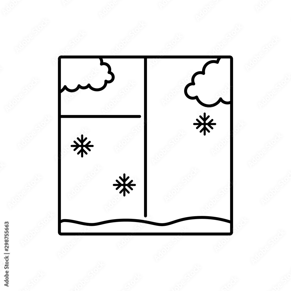Winter window snowflake snow icon. Simple line, outline vector of Christmas icons for ui and ux, website or mobile application Winter window snowflake snow icon. Simple line, outline vector of Christmas icons for ui and ux, website or mobile application