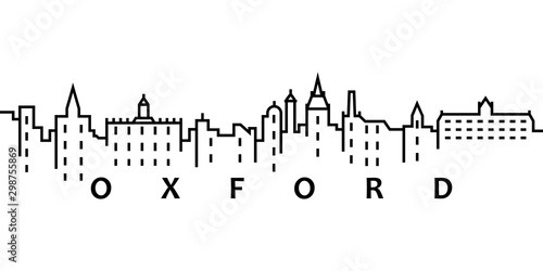 Oxford cityscape illustration. Simple line, outline vector of city landscape icons for ui and ux, website or mobile application on white background