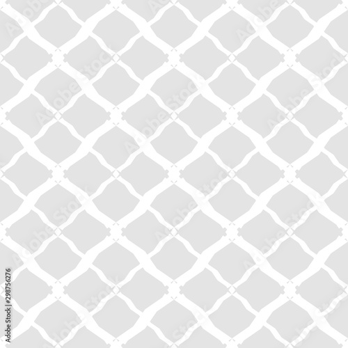 Subtle vector geometric seamless pattern. Simple white and gray mesh texture